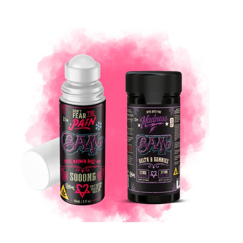 Skate Recovery Kit Bundle | Bam THC CBD Roll-On + 1000mg Gummies
