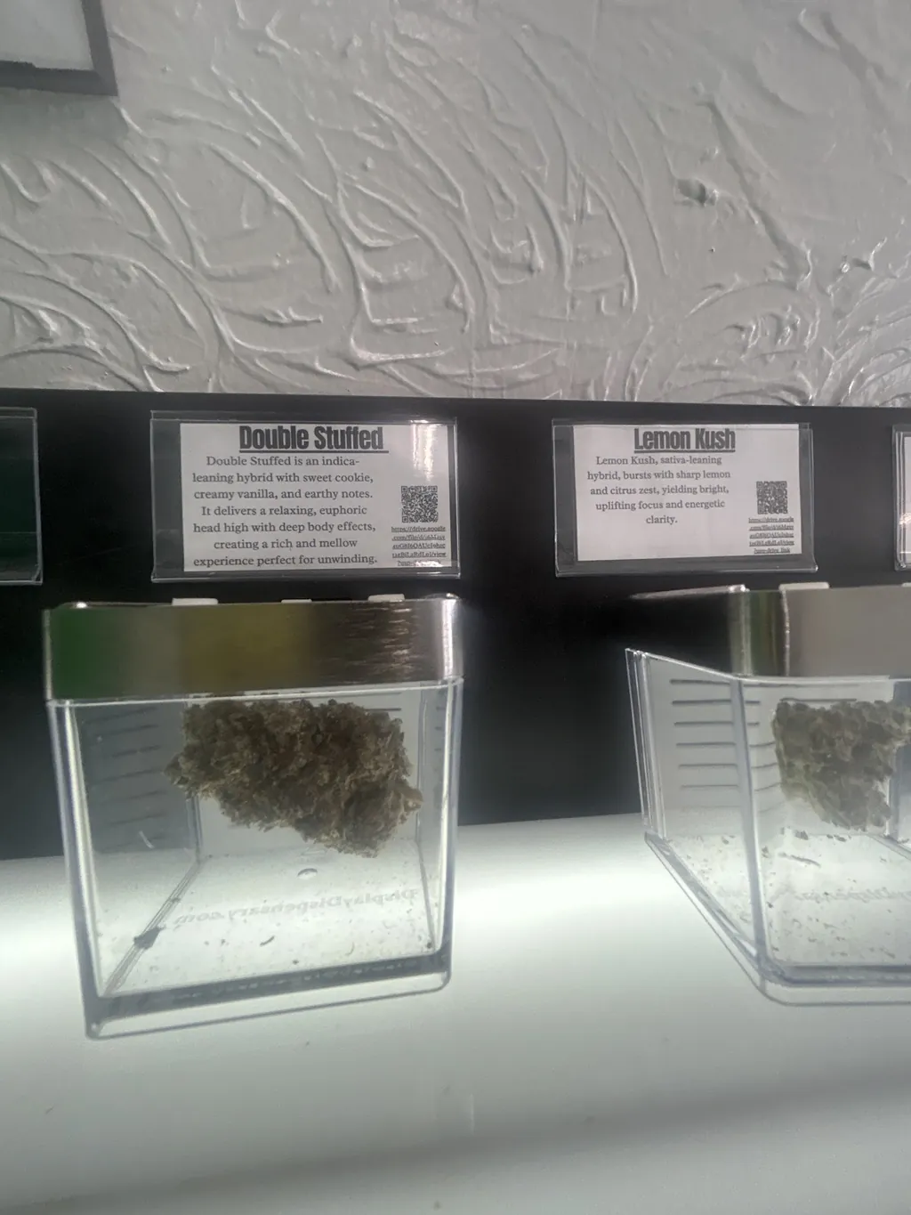 Product sample cases at Kush Kingdom