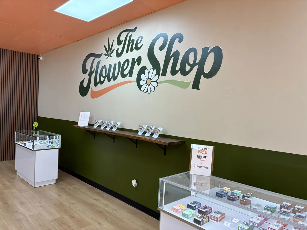 Inside The Flower Shop Dispensary, the North Houston dispensary Spring rolls through to on Kuykendahl