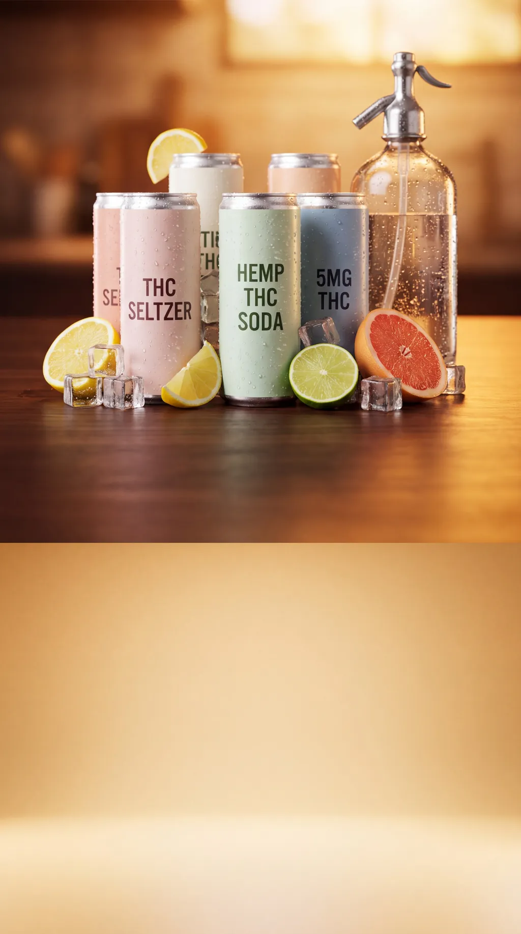 Hemp THC seltzers and sodas at The Flower Shop Dispensary, North Houston, TX.