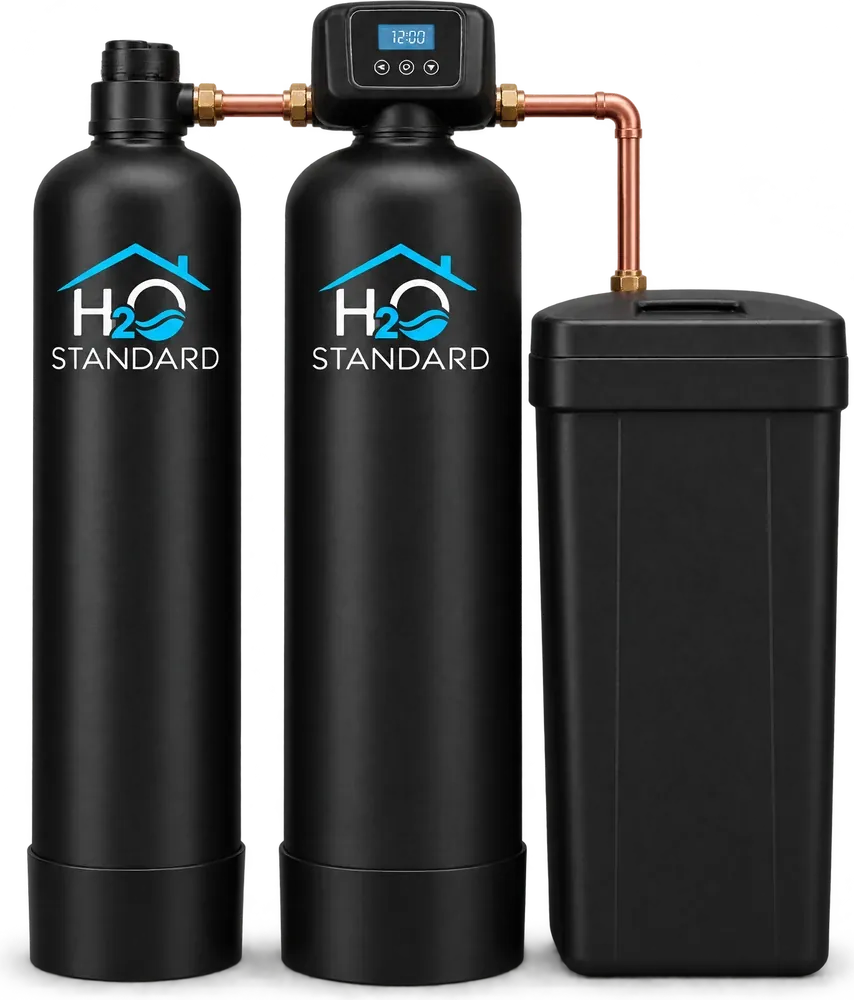 The H2O Standard City Water System: carbon tank, softener tank and brine tank