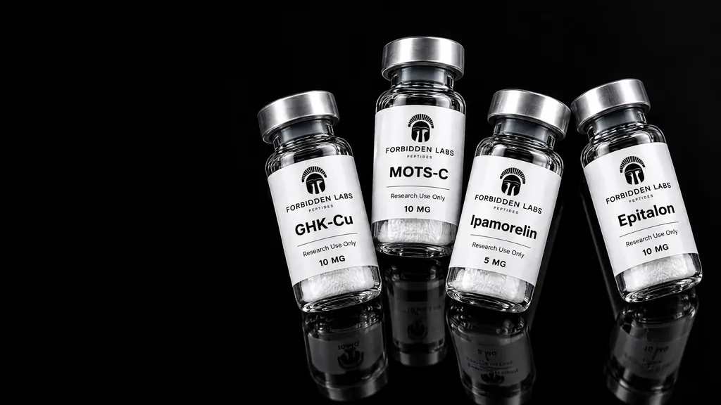 Sealed research vials in gloss black