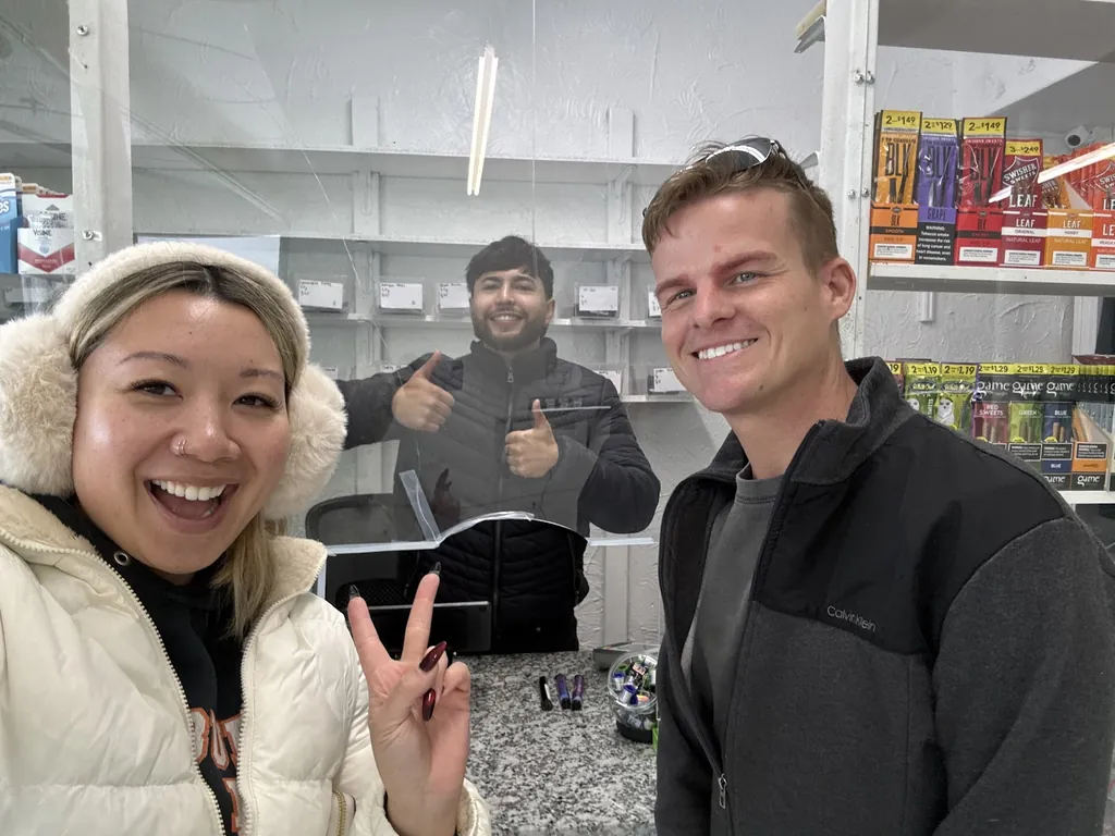 Happy customers with the crew at Kush Kingdom